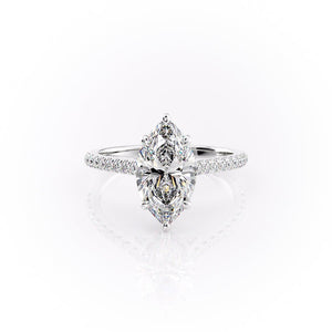 The Pave Natalie Set With A 2.5 Carat Marquise Lab Diamond