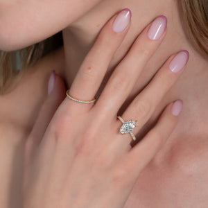 The Pave Natalie Set With A 2 Carat Marquise Lab Diamond