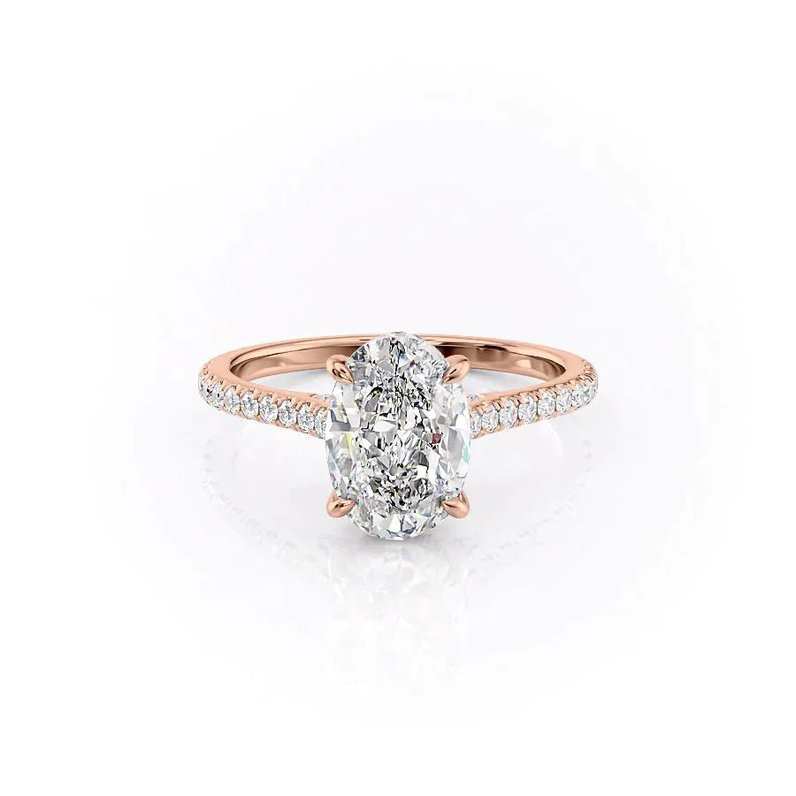 The Pave Natalie Set With A 2 Carat Oval Lab Diamond