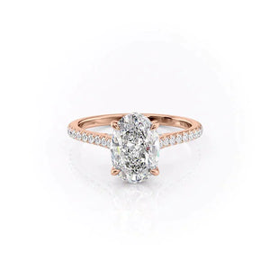 The Pave Natalie Set With A 2 Carat Oval Lab Diamond