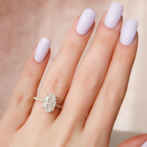 The Pave Natalie Set With A 2.5 Carat Oval Lab Diamond