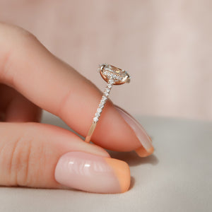 The Pave Natalie Set With A 2.5 Carat Oval Lab Diamond