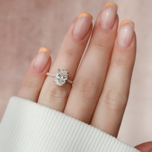 The Pave Natalie Set With A 2.5 Carat Oval Lab Diamond