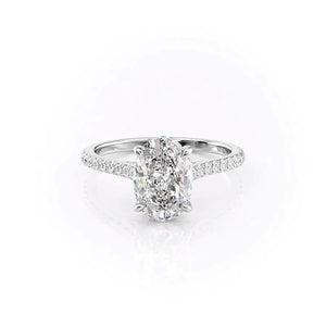 The Pave Natalie Set With A Oval Moissanite