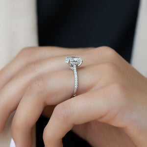 The Pave Natalie Set With A 2 Carat Oval Lab Diamond