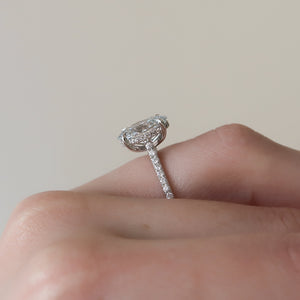 The Pave Natalie Set With A 2 Carat Oval Lab Diamond