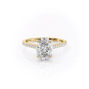 The Pave Natalie Set With A 2.5 Carat Oval Lab Diamond