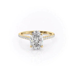 The Pave Natalie Set With A Oval Moissanite