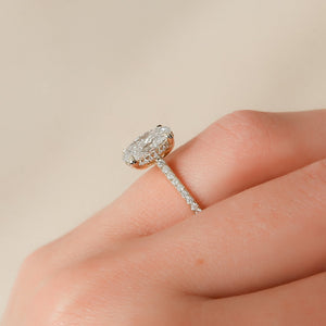 The Pave Natalie Set With A 2 Carat Oval Lab Diamond