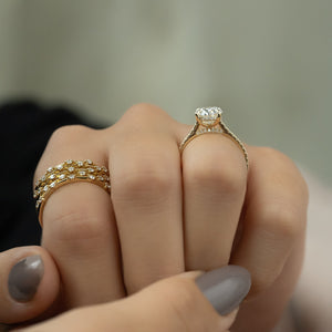 The Pave Natalie Set With A 2 Carat Oval Lab Diamond