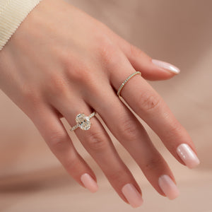 The Pave Natalie Set With A 2 Carat Oval Lab Diamond