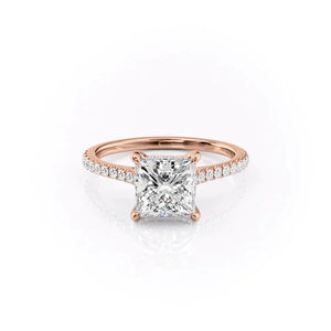 The Pave Natalie Set With A Princess Moissanite