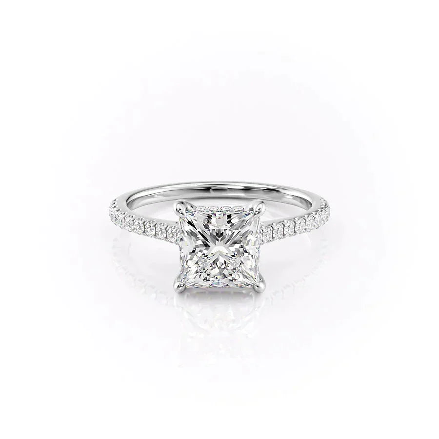 The Pave Natalie Set With A Princess Moissanite