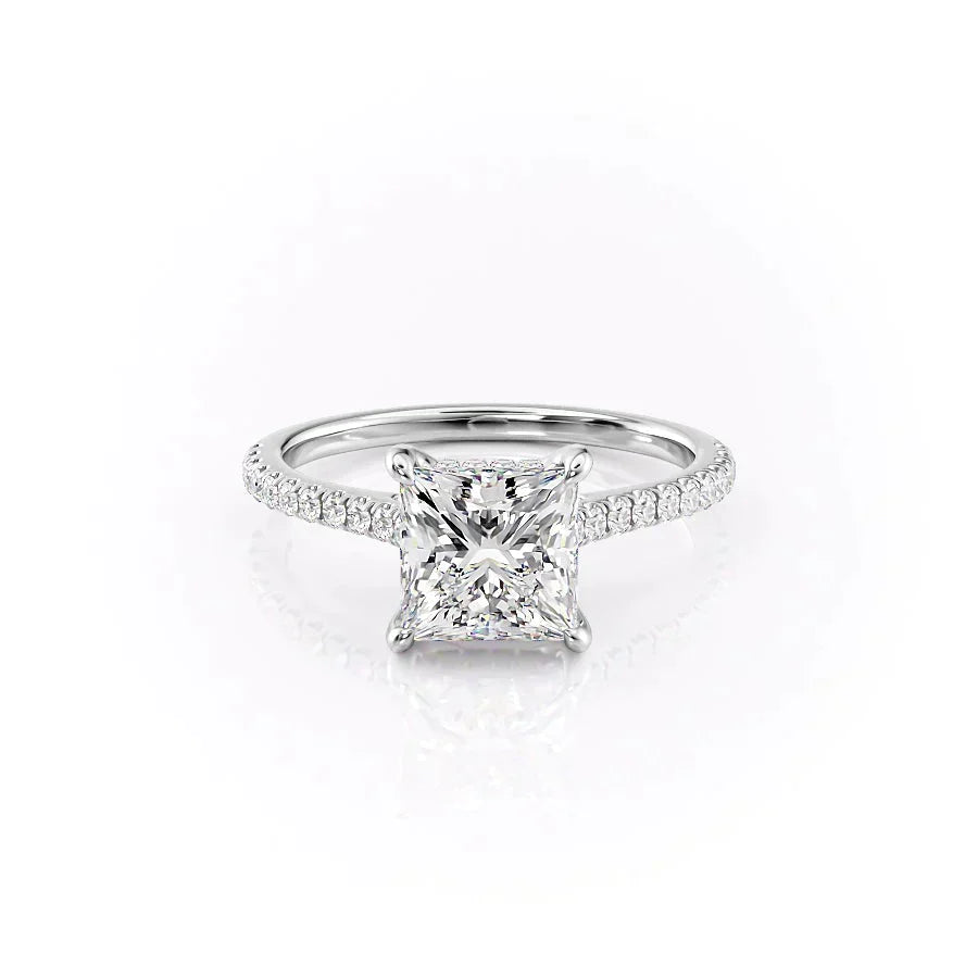 The Pave Natalie Set With A 2 Carat Princess Lab Diamond