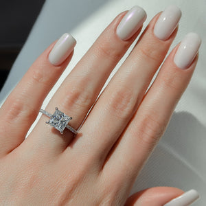 The Pave Natalie Set With A 2 Carat Princess Lab Diamond