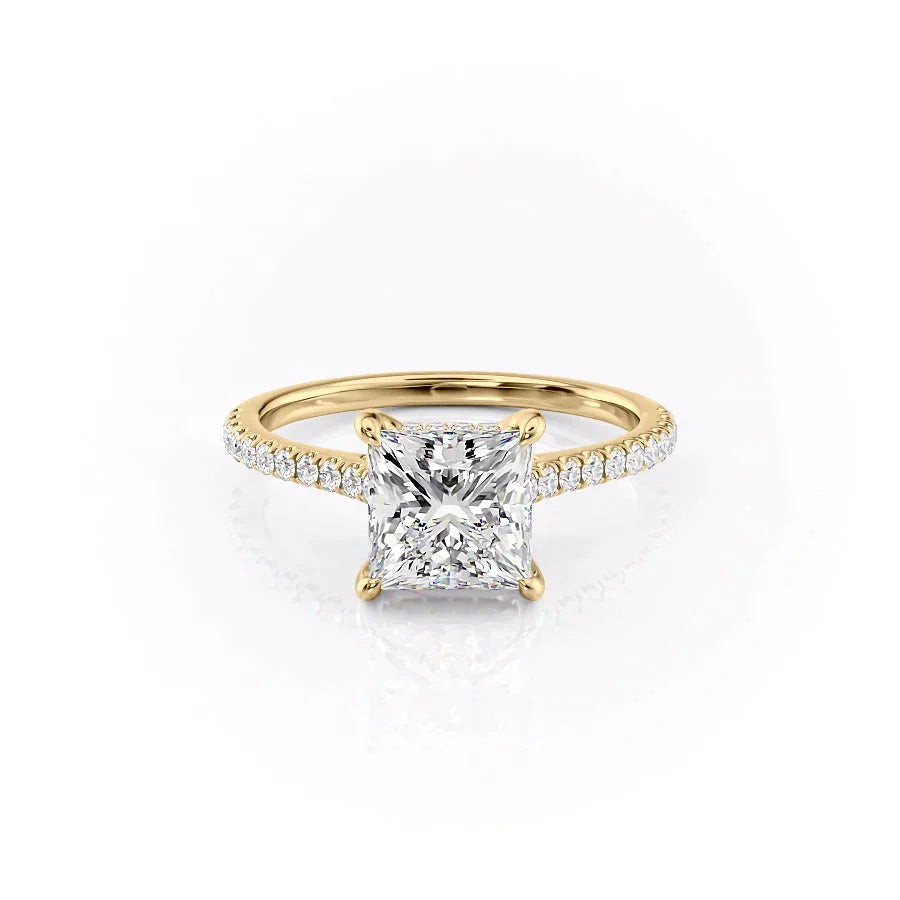 The Pave Natalie Set With A 3.5 Carat Princess Moissanite