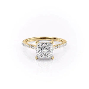The Pave Natalie Set With A 2.5 Carat Princess Moissanite
