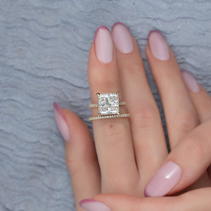 The Pave Natalie Set With A 2 Carat Princess Lab Diamond