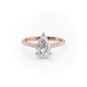 The Pave Natalie Set With A Pear Moissanite