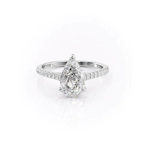 The Pave Natalie Set With A Pear Moissanite