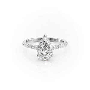The Pave Natalie Set With A 3.5 Carat Pear Moissanite