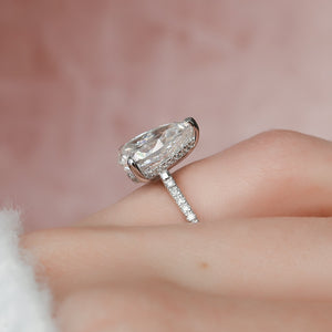 The Pave Natalie Set With A 2 Carat Pear Lab Diamond