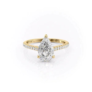 The Pave Natalie Set With A Pear Moissanite