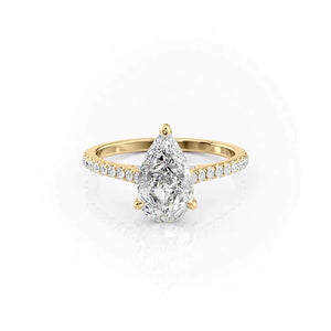 The Pave Natalie Set With A 3.5 Carat Pear Moissanite