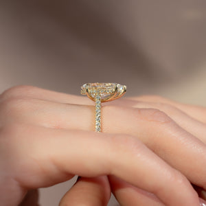The Pave Natalie Set With A 3 Carat Pear Lab Diamond