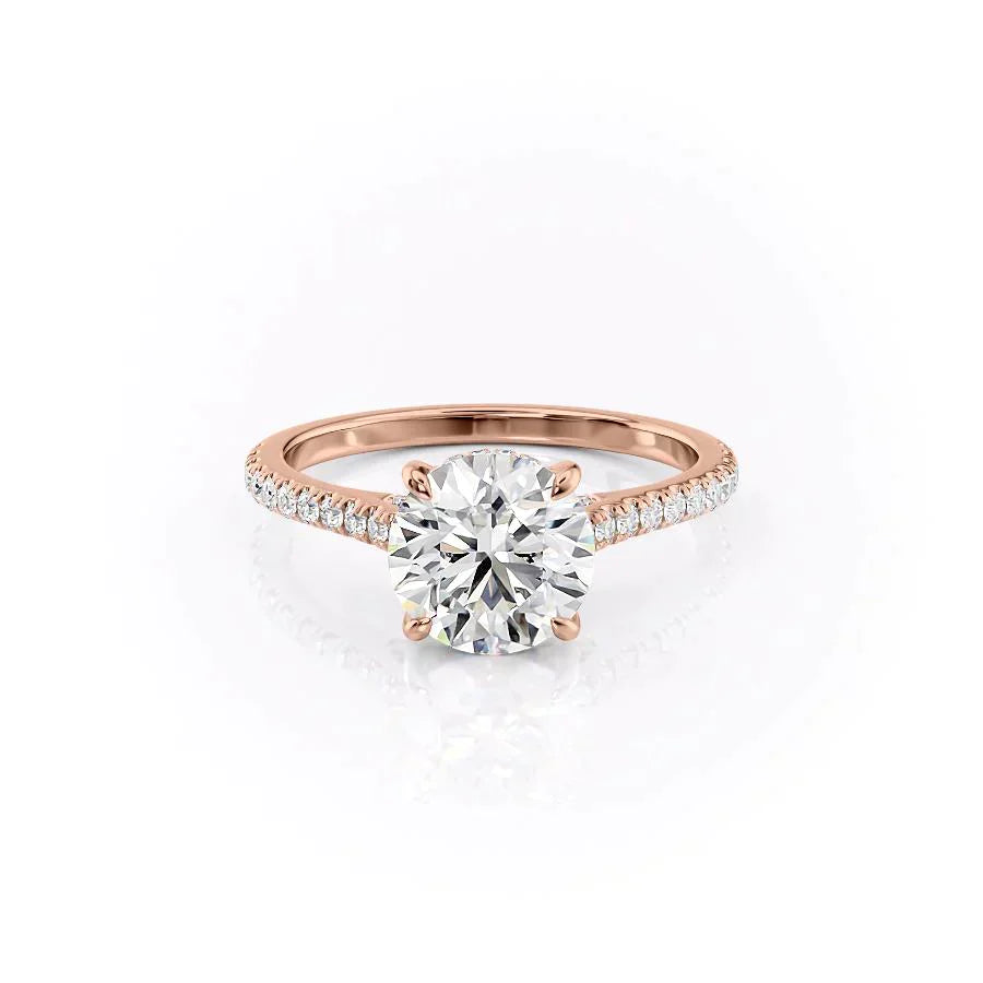 The Pave Natalie Set With A 4.5 Carat Round Moissanite