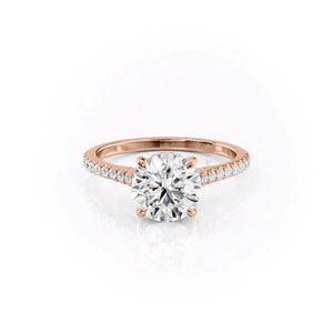 The Pave Natalie Set With A 2.5 Carat Round Lab Diamond