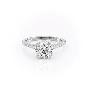 The Pave Natalie Set With A 3.5 Carat Round Moissanite