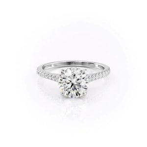 The Pave Natalie Set With A Round Moissanite