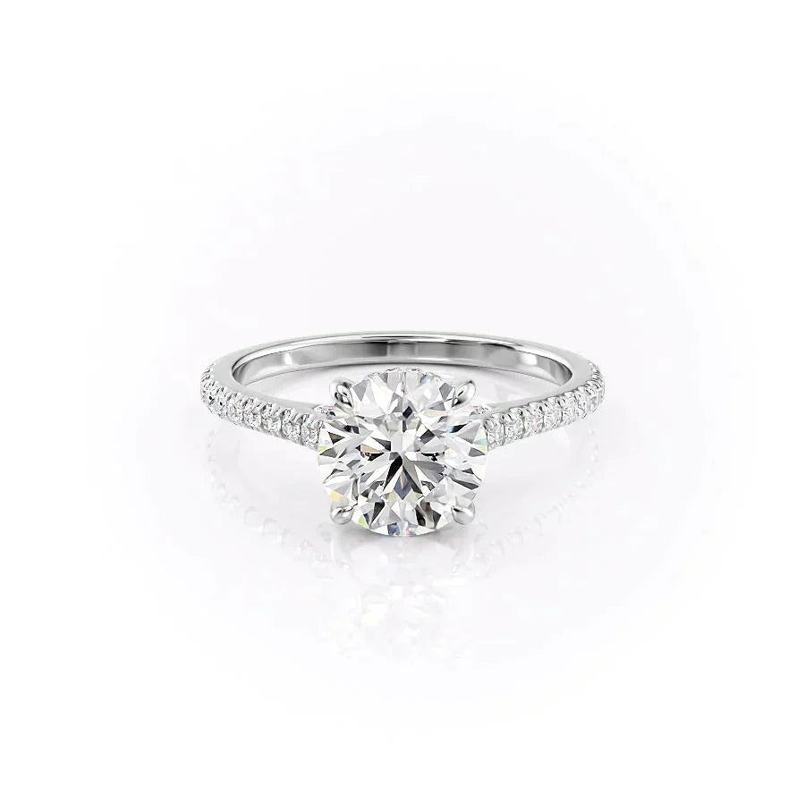 The Pave Natalie Set With A 2 Carat Round Lab Diamond