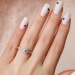 The Pave Natalie Set With A 2 Carat Round Lab Diamond