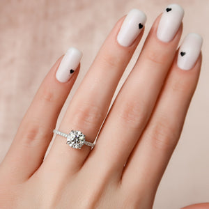 The Pave Natalie Set With A 2 Carat Round Lab Diamond