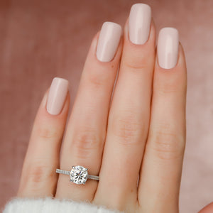 The Pave Natalie Set With A 2 Carat Round Lab Diamond
