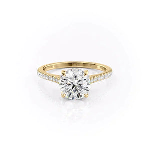 The Pave Natalie Set With A Round Moissanite