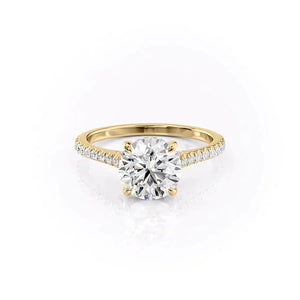 The Pave Natalie Set With A 2.5 Carat Round Lab Diamond