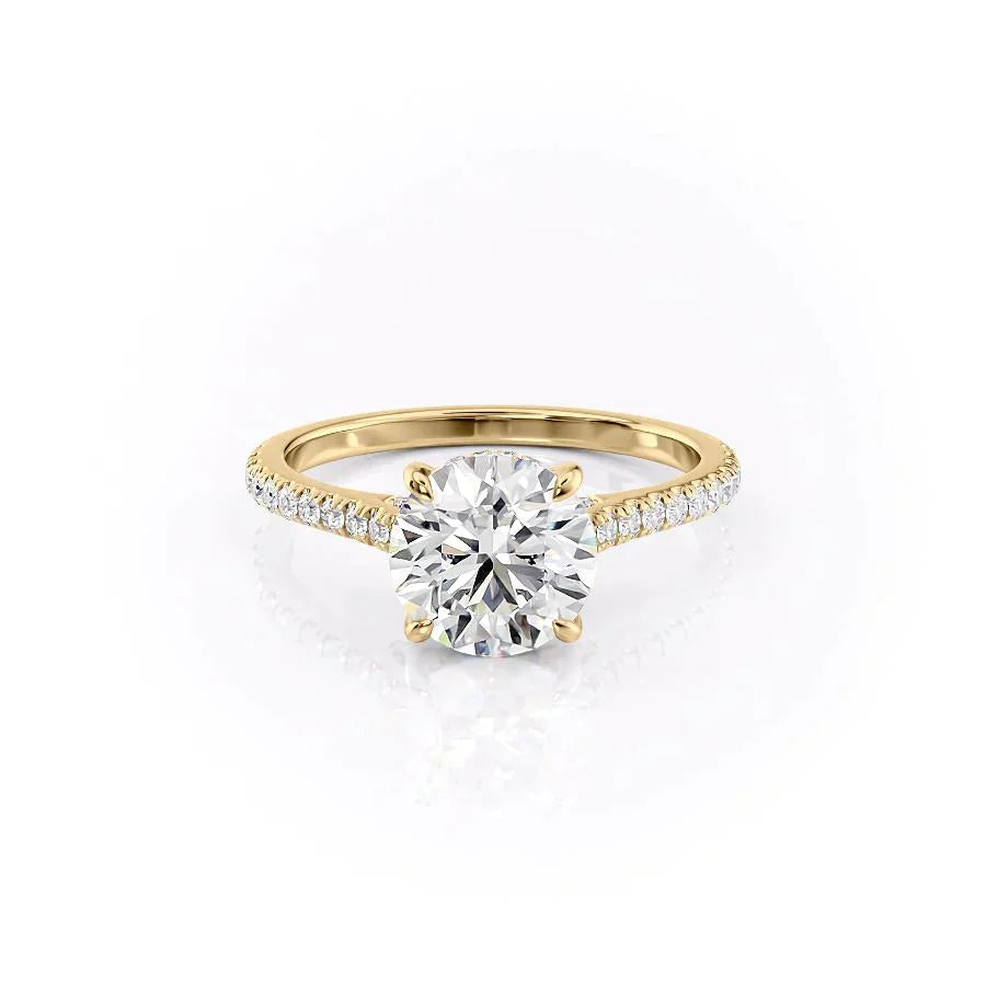 The Pave Natalie Set With A 3.5 Carat Round Moissanite