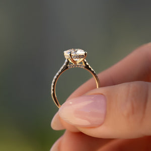 The Pave Natalie Set With A 3 Carat Round Lab Diamond
