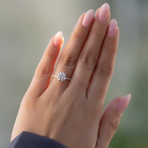 The Pave Natalie Set With A 3 Carat Round Lab Diamond