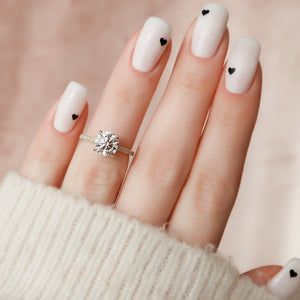 The Pave Natalie Set With A 3 Carat Round Lab Diamond