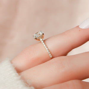 The Pave Natalie Set With A 3 Carat Round Lab Diamond