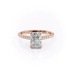 The Pave Natalie Set With A 2.5 Carat Radiant Moissanite