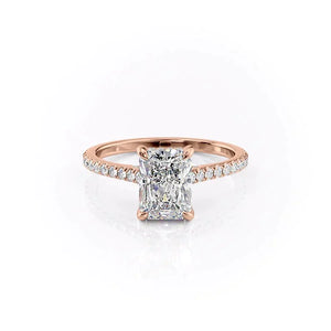 The Pave Natalie Set With A Radiant Moissanite