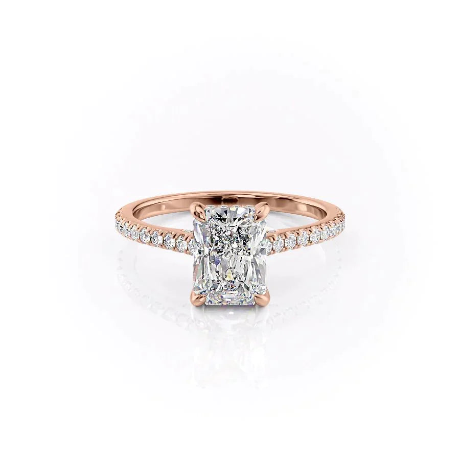 The Pave Natalie Set With A 1.5 Carat Radiant Moissanite