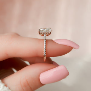 The Pave Natalie Set With A 1 Carat Radiant Lab Diamond