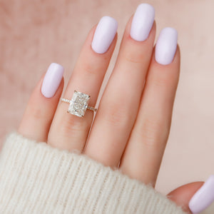 The Pave Natalie Set With A 1 Carat Radiant Lab Diamond