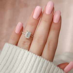 The Pave Natalie Set With A 1 Carat Radiant Lab Diamond